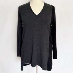 Eileen Fisher Asymmetrical V Neck Oversized Tunic Sweater